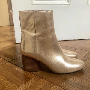 Gold, JCrew ankle boots, size 6
